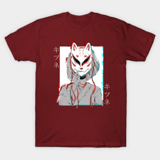 Japanese Kitsune Folklore Fantasy Demon Nine Tailed Fox T-Shirt